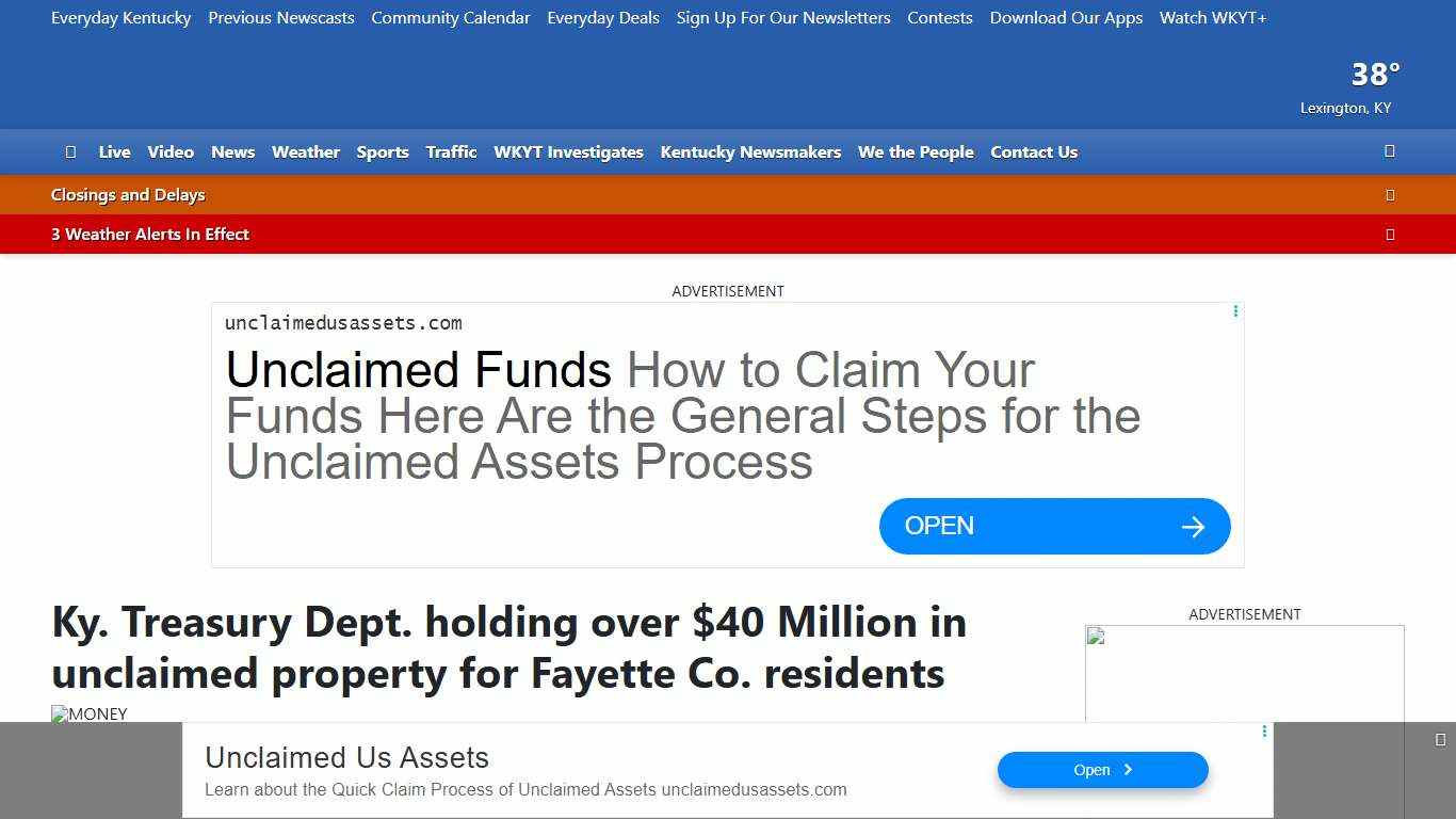 Ky. Treasury Dept. holding over $40 Million in unclaimed property for Fayette Co. residents